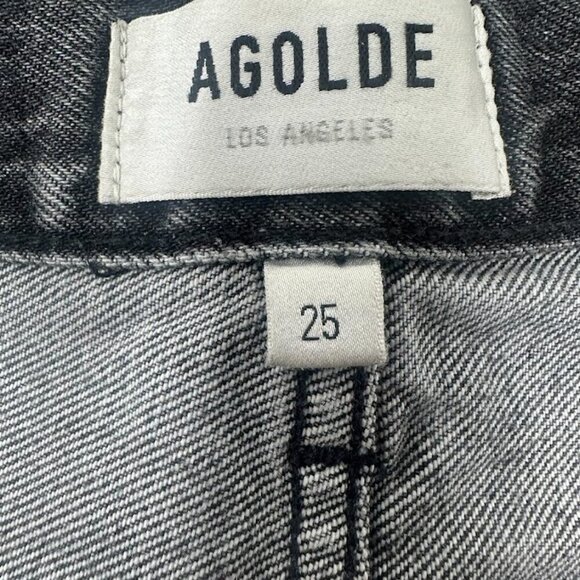 Agolde Dee High Rise Jean Denim Cut Off Shorts Size 25 In Moxy Wash Distressed - Picture 10 of 15
